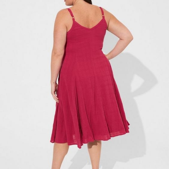 Torrid Red Sweetheart Neckline Stretch A Line Swing Challis Dress 4X NWT - Picture 2 of 7